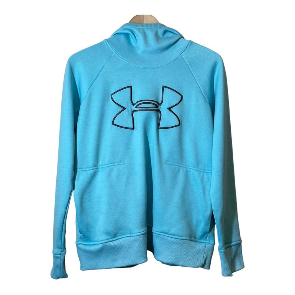 UA Under Armour Blue Sweatshirt Hoodie Small Loose Fit Coldgear Womens